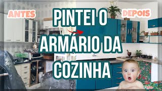 PINTANDO OS ARMÁRIOS DA COZINHA E PUXADORES REFORMA MILAGROSA [upl. by Norat]