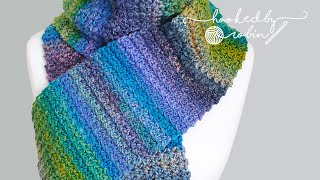 QUICK amp EASY Crochet Scarf 🤩 ONE ROW REPEAT 🤩 [upl. by Hernando]