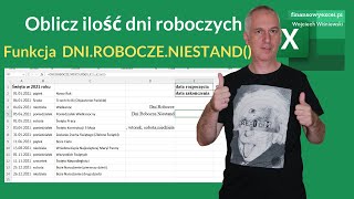 1 Jak efektywnie wyliczyć dni robocze w Excelu  Funkcja DNIROBOCZENIESTAND [upl. by Milan]