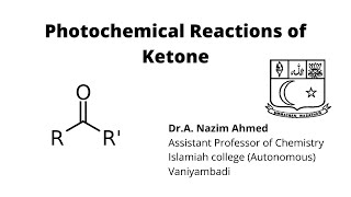 Photochemical reactions of Ketone [upl. by Eaver]