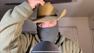 ASMR Clothes Scratching Fleece Jacket amp Felt Cowboy Hat Sounds [upl. by Nicoline]