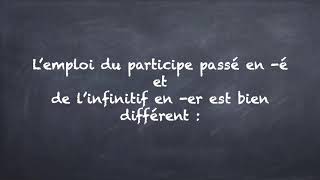 1 minute pour savoir quand on écrit er ou é homophones verbaux [upl. by Dall]