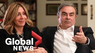 ExNissan boss Carlos Ghosn and wife give interview after fleeing to Lebanon [upl. by Starlene]