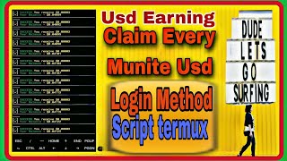 Auto Surf Claim Every Minute Script Termux EarningUSD Earn 2023 [upl. by Deck216]