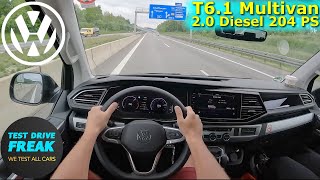 2022 Volkswagen T61 Multivan 20 TDI 4Motion 204 PS TOP SPEED AUTOBAHN DRIVE POV [upl. by Siuqramed]