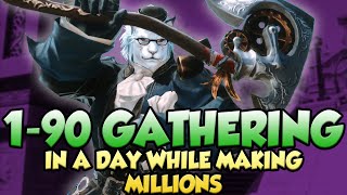 FFXIV Level your Gatherer in ONE DAY amp Make GIL  190 Endwalker DOL Guide 605 [upl. by Persse]