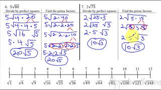 Algebra 1  111 Simplify Square Roots [upl. by Anelec]