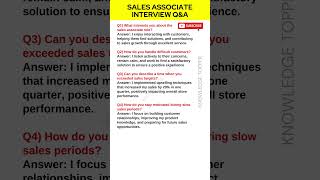 Sales Associate Interview Questions and Answers [upl. by Ruiz]