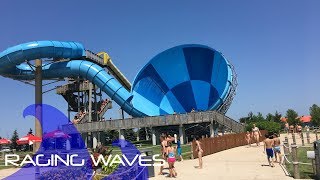 Raging Waves Waterpark  All Slides HD POV [upl. by Aicilana]