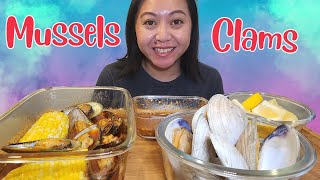 Quick Spicy Mussels amp Clams Mukbang Eating Show [upl. by Sioux]