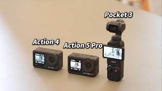 大疆DJI Action4、Action5 Pro、Pocket 3怎么选？！ [upl. by Neelav156]