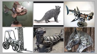 Small scale metal sculpture  Unique metal artwork  Scrap metal art [upl. by Sorel]