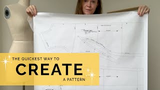 The quickest way to create a pattern  Pattern making for beginners and fashion designers [upl. by Meldoh]