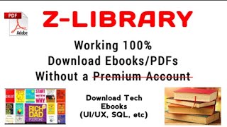 How to Download EbooksPDF from ZLibrary for Free Without a Premium Account  Download Tech Books [upl. by Ynohtnacram350]