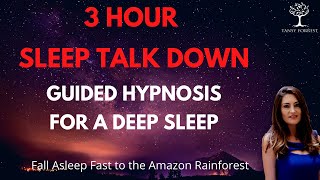 STRONG Deep Sleep Talk Down Hypnosis  Black Screen Relaxing Music amp Rain Sounds [upl. by Illib]