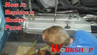 Replacing a rocker panel test fitting and tack welding [upl. by Ahsinut528]