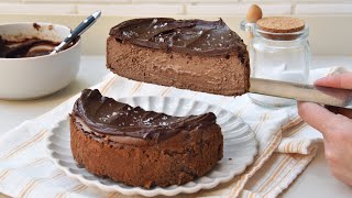 Cheesecake de chocolate cremoso sin harina receta shortsviral shorts shortsvideo recetario [upl. by Helli]