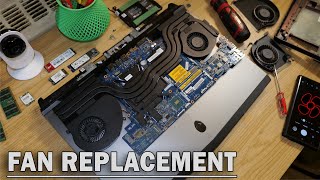 Alienware 17 R4 Cooling Fans Replacement  Gaming Laptop [upl. by Ivets]