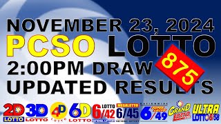 WATCH PCSO 2PM lotto result today November 23 2024 2d ez2 3d swertres [upl. by Cad]