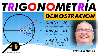 DEMOSTRACIÓN de las FORMULAS de Sen a  b  Cosa  b  Tga  b  ACADEMIADIEGO [upl. by Donica]