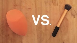 Real Techniques Beauty Sponge Vs Brush [upl. by Sharos]