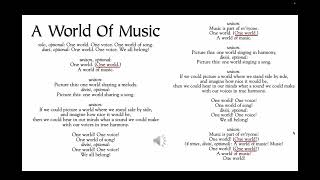 A World of Music  Music K8  for TLE Chorus Students [upl. by Adiazteb]