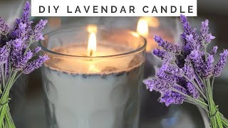 HOW TO MAKE CANDLES  LAVENDER CANDLE DIY [upl. by Atteuqehs]