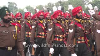 Sikh regiment and other Indian Army soldier battalions march in India [upl. by Appolonia975]