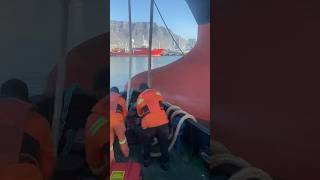 shortsvideo Tanker docked using a tug to take her mooring lines ashoreship seaweathered [upl. by Tortosa351]