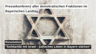 GemeinschaftsPressekonferenz der demokratischen Fraktionen zur Resolution quotSolidarität mit Israelquot [upl. by Roxanne]