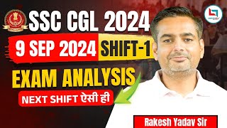 SSC CGL 2024 Pre Exam Analysis  9 Sept Shift1 Complete Analysis1  Rakesh Yadav Sir cglpre2024 [upl. by Womack95]