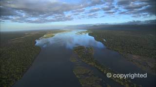 Africas river Zambezi  Aerials of the Victoria Falls  Wildlife footage  Framepool [upl. by Bottali]