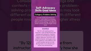 ProblemSolving SelfAdvocacy Skills IEP Goal Ideas [upl. by Nywles]