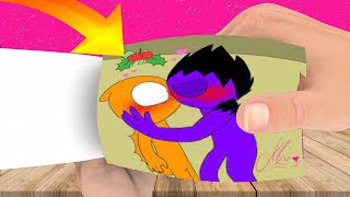 Orange is kissing Purple Rainbow Friends Orange x Purple Flip Book [upl. by Bobbe808]