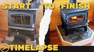 Building A Stone Fireplace Hearth  Timelapse  Start to Finish [upl. by Weide]