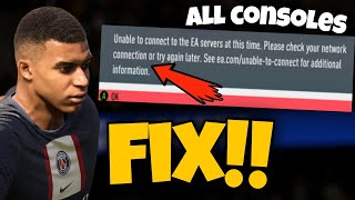 How To Fix FIFA 23 Unable To Connect To The EA Servers PS5 amp PS4 amp Xbox  FIFA 23 EA Servers Error [upl. by Hendren]