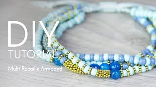 Multi Rocaille Armband  DIY Anleitung  Perlenladen Online [upl. by Arihsay]