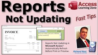 Reports Not Updating in Microsoft Access Automatically Refresh Before Print or Preview [upl. by Norri859]