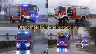 BMA in Chemiebude  Löschzug Gefahrgutzug und mehr Einsatzfahrten zum Brandmelder im Chemiepark [upl. by Ayhtin919]