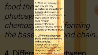 Ecosystem biotic amp abiotic environment ecosystem related questions biology science shorts [upl. by Rainwater]