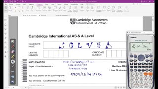 970913MJ24  CAMBRIDGE AS amp A LEVEL PURE MATHEMATICS 1 MAY JUNE 2024 Paper 13 [upl. by Beisel]