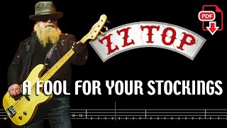 ZZ Top  A Fool For Your Stockings 🔴Bass Tabs  Notation ChamisBass zztopbass zztop dustyhill [upl. by Aneerb]