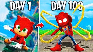 I Survived 100 Days as SPIDER SONIC in GTA 5 [upl. by Arikihs]