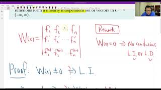 Theorem 444 Linear Independence of Functions by Wronskian [upl. by Thamora]