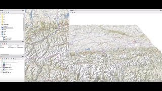 QGIS 3D simple demo with ORBIS raster drape [upl. by Aipotu]