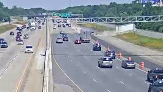 Arkansas Tractor Trailer Sent Off Interstate After A Bad Driver Makes A 💩 Lane Change [upl. by Atikir]