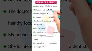 Gerund or Infinitive Learn How to Use Them CORRECTLY in English english shorts esl [upl. by Blackburn635]