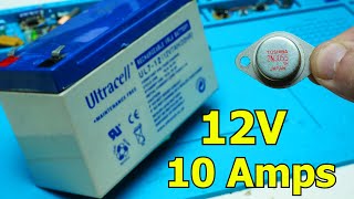 FAST 12V 10A Battery Charger Circuit using 2N3055 and LM317 [upl. by Ayatal873]