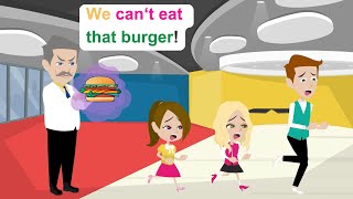 Ella cant eat Randy Burger  Simple English Story  Ella English [upl. by Boycie492]