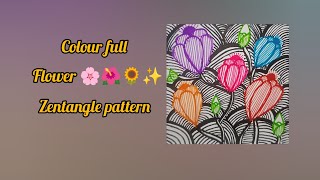 How to draw Colourfull 🌸🌺✨zentangle art idea for beginners step by stepdoodleartcreativezentangle [upl. by Nairadal]